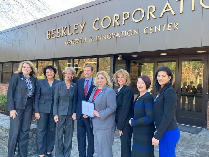 Blumenthal visited Beekley Medical to congratulate employees on being recognized with the President’s E Star Award. 